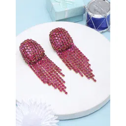 KPOP Gold Plated Rhinestone Contemporary Drop Earrings-picture-32