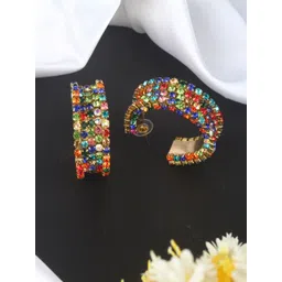 KPOP Gold-Plated Rhinestone Contemporary Studs-picture-25