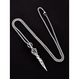 KPOP Men Stainless Steel Silver-Plated Contemporary Pendant With Chain-picture-31