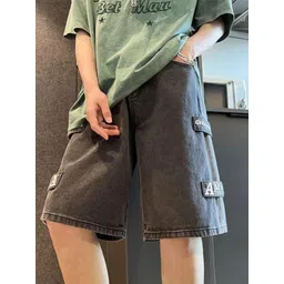 KPOP Men Typography Printed Relaxed Fit Cotton Shorts-picture-32