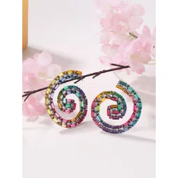 KPOP Silver-Plated Contemporary Rhinestone Studded Drop Earrings-picture-13