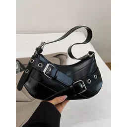 KPOP Women Black Swagger Hobo Bag-picture-36