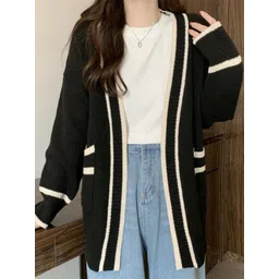 KPOP Women Colourblocked Cardigan-picture-32