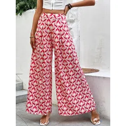 KPOP Women Colourblocked Printed Easy Wash Trousers-picture-37