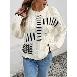 KPOP Women Colourblocked Printed Pullover-picture-35