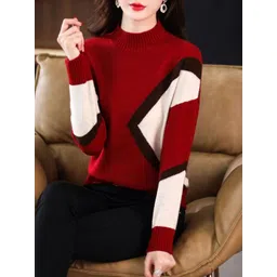 KPOP Women Colourblocked Pullover-image-36