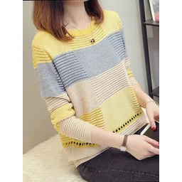 KPOP Women Colourblocked Pullover-picture-28