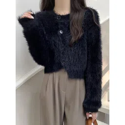 KPOP Women Crop Open Front Jacket-picture-28