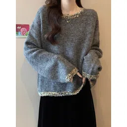 KPOP Women Pullover with Fuzzy Detail-picture-12