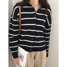 KPOP Women Striped Cardigan-picture-28