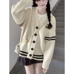 KPOP Women Striped Cardigan-picture-24