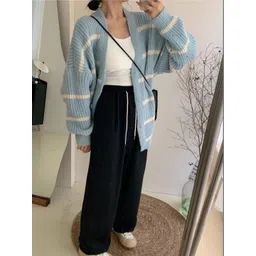 KPOP Women Striped Cardigan-picture-34