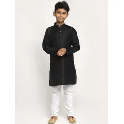 KRAFT INDIA Boys Black & White Cotton Kurta with Pyjama-picture-38