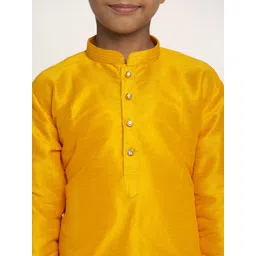 KRAFT INDIA Boys Mustard Yellow Silk Kurta with Churidar image 2
