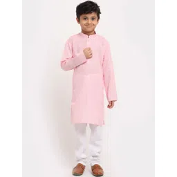 KRAFT INDIA Boys Pink Regular Pure Cotton Kurta with Pyjamas-picture-30