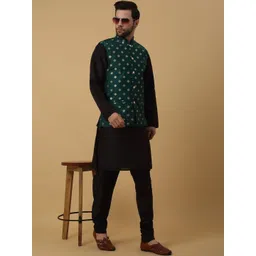 KRAFT INDIA Embellished Woven Nehru Jacket image 2