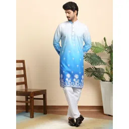 KRAFT INDIA Floral Printed Mandarin Collar Kurta-picture-34