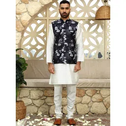 KRAFT INDIA Floral Printed Mandarin Collar Nehru Jacket-picture-14