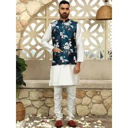 KRAFT INDIA Floral Printed Mandarin Collar NehruJacket-picture-29