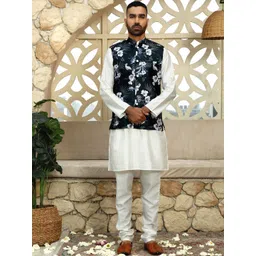 KRAFT INDIA Floral Printed Mandarin Collar NehruJacket-picture-28