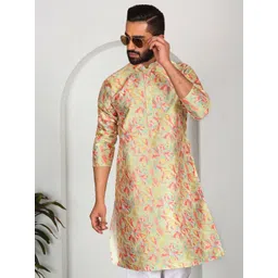 KRAFT INDIA Floral Printed Mandarin Collar Straight Kurta-picture-42