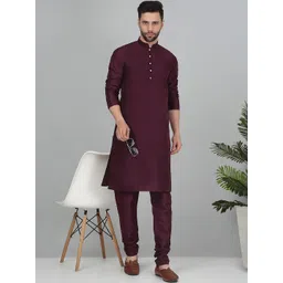 KRAFT INDIA Mandarin Collar Regular Kurta with Churidar-picture-35