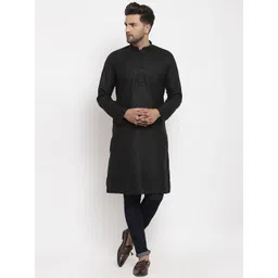 KRAFT INDIA Men Black Straight Kurta-image-45