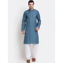 KRAFT INDIA Men Blue Thread Work Kurta-picture-25
