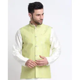 kraft india Men Embroidered Fitted Nehru jacket with Welt Pockets-picture-17