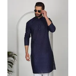 kraft india Men Embroidered Regular Fit Long Kurta-picture-14
