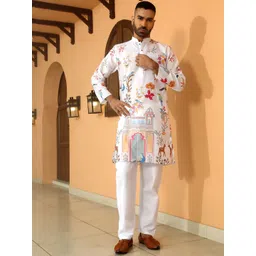 KRAFT INDIA Men Floral Printed Kurta-image-6