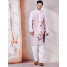KRAFT INDIA Men Floral Printed Regular Kurta with Pyjamas-image-2