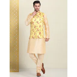 KRAFT INDIA Men Floral Regular Kurta with Churidar-image-29