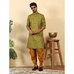 KRAFT INDIA Men Paisley Woven Design Festive Straight Kurta-picture-21