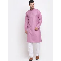 KRAFT INDIA Men Purple Woven Design Pure Cotton Kurta Set-picture-30