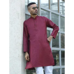 KRAFT INDIA Men Solid Mandarin Collar Kurta-picture-20