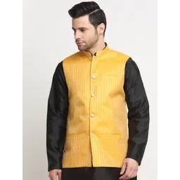 KRAFT INDIA Striped Woven Design Nehru Jackets-picture-34