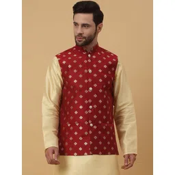 KRAFT INDIA Woven Design Nehru Jacket-picture-30