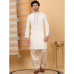 KRAFT INDIA LUXE Men Ethnic Motifs Yoke Design Thread Work Grandeur & Majestic Artwork Kurta-picture-13