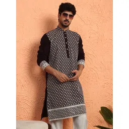 KRAFT INDIA LUXE Men Woven Design Daily Straight Kurta-picture-13