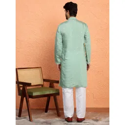 KRAFT INDIA LUXE Men Yoke Design Thread Work Kurta image 2