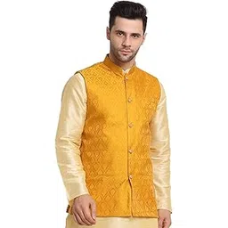 Men Silk Blend Paisley Nehru Jacket Only-image-22
