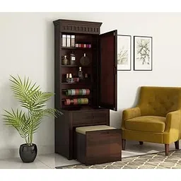 krafting kustoms Wooden Dressing Table with Mirror Storage || Wood Dressing Table with Stools || Dressing Table with Drawer & Shelve || Makeup Table Vanity Dressing Table Bedroom Furniture || Walnut Finish-picture-16