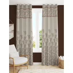 kraftiq homes 274 cm (9 ft) Jacquard Room Darkening Long Door Curtain (Pack Of 2)-picture-11