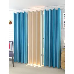 Kraftiq Homes Blue & Beige 3 Pieces Window Curtain-picture-17