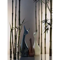 Kraftlik Handicraft Black 3 Pieces Ceramic Figurine Showpiece-picture-18