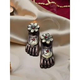 Kraftlik Handicraft Set Of 2 Beige Laxmi Ji Charan For Prosperity & Wealth-picture-31