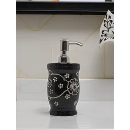 Kraftlik Handicraft Unisex Black & White Printed Ceramic Soap Dispenser-picture-27