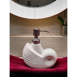 Kraftlik Handicraft White Textured Ceramic Soap Dispenser-picture-24