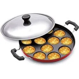 krafton Sweg 12 Cavities Non Stick Appam Patra with Lid and Side Handle/ kulipaniyaram pan nonstick/ appe/ aapee ka sacha/ panniyaram kadai/ Paniyarrakal/Paniyaram/Appam Pan/Appam Maker/Pan Cake/guntapongadalu pan/appam kadai/Ponganal Maker/idali Maker/idli Pan kadai/litti maker Paniarakkal with Lid Pancake Pan 23 cm diameter with Lid 0.5 L capacity (Aluminium, Non-stick) Paniarakkal with Lid 1 L capacity 21 cm diameter-picture-15